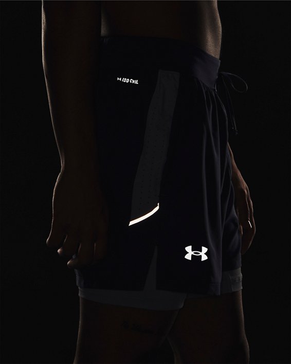 Men's UA Launch Elite 2-in-1 5'' Shorts, Gray, pdpMainDesktop image number 4